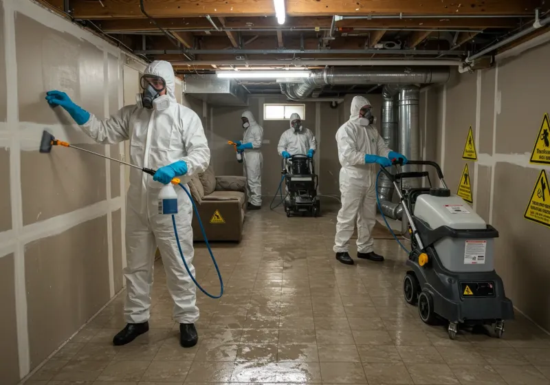 Basement Moisture Removal and Structural Drying process in Wetumpka, AL